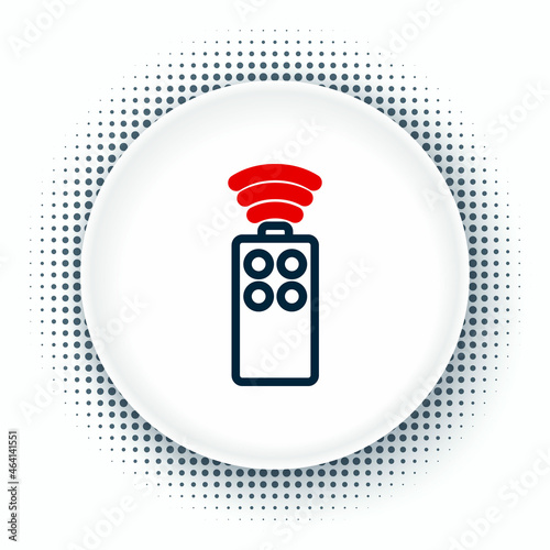 Line Remote control for the camera icon isolated on white background. An auxiliary device that allows you to work with a camera from a distance. Colorful outline concept. Vector