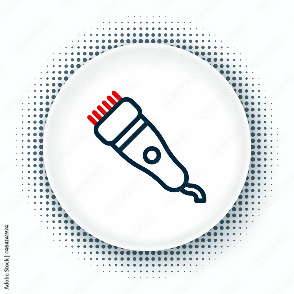 Line Electrical hair clipper or shaver icon isolated on white background. Barbershop symbol. Colorful outline concept. Vector Line Electrical hair clipper or shaver icon isolated on white background. Barbershop symbol. Colorful outline concept. Vector