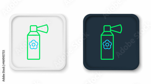 Line Air freshener spray bottle icon isolated on white background. Air freshener aerosol bottle. Colorful outline concept. Vector