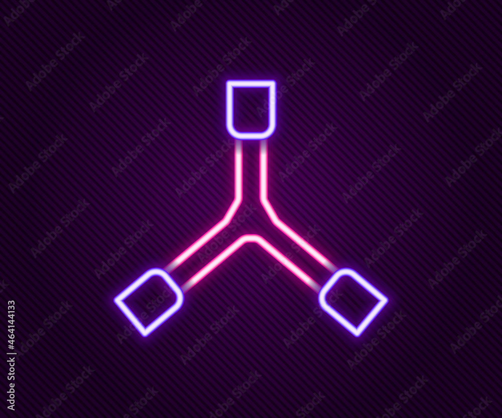 Glowing neon line Skateboard Y-tool icon isolated on black background. Colorful outline concept. Vector Glowing neon line Skateboard Y-tool icon isolated on black background. Colorful outline concept. Vector
