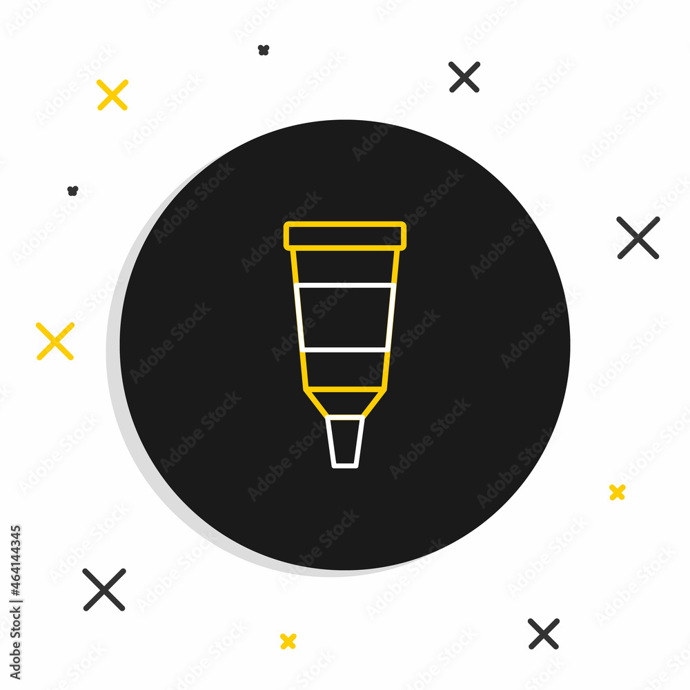 Line Tube with paint palette icon isolated on white background. Colorful outline concept. Vector Line Tube with paint palette icon isolated on white background. Colorful outline concept. Vector