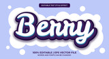 Editable text effect fruit berry style