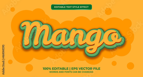 Editable text effect fruit mango style