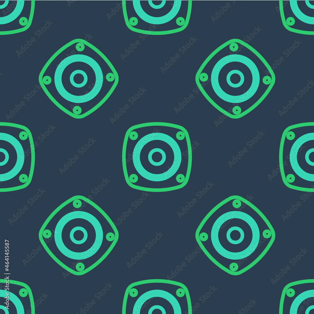 Line Stereo speaker icon isolated seamless pattern on blue background. Sound system speakers. Music icon. Musical column speaker bass equipment. Vector Line Stereo speaker icon isolated seamless pattern on blue background. Sound system speakers. Music icon. Musical column speaker bass equipment. Vector