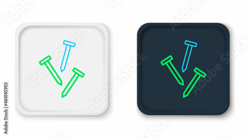Line Metallic nails icon isolated on white background. Colorful outline concept. Vector