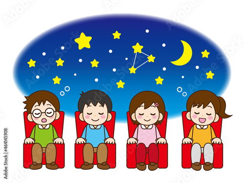 プラネタリウムで寝落ちする少年少女