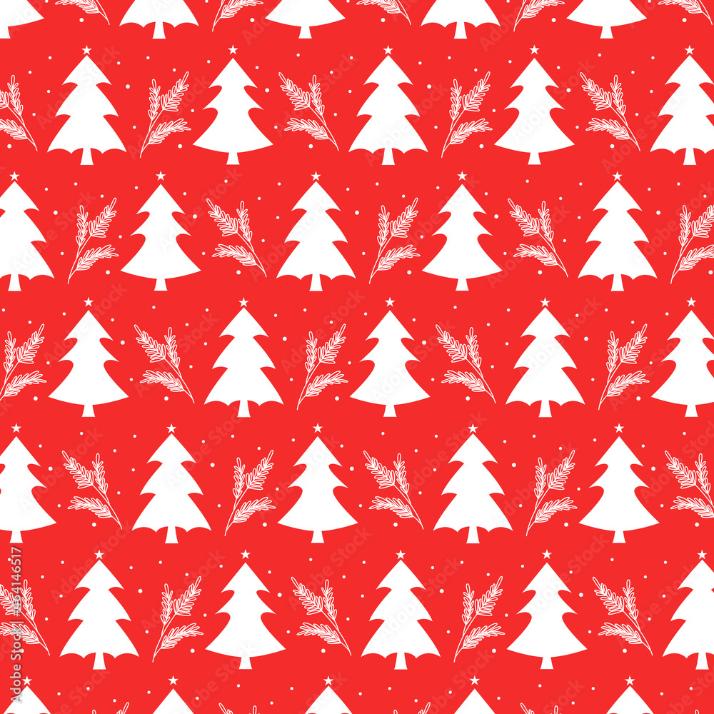 seamless christmas tree pattern in flat design seamless christmas tree pattern in flat design