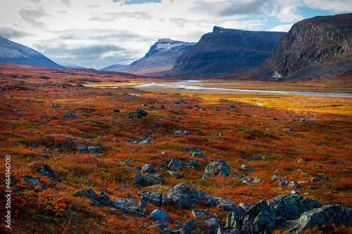 Photography Mountains around Kungsleden trail between Salka and Singi, Swedish Lapland, mid-