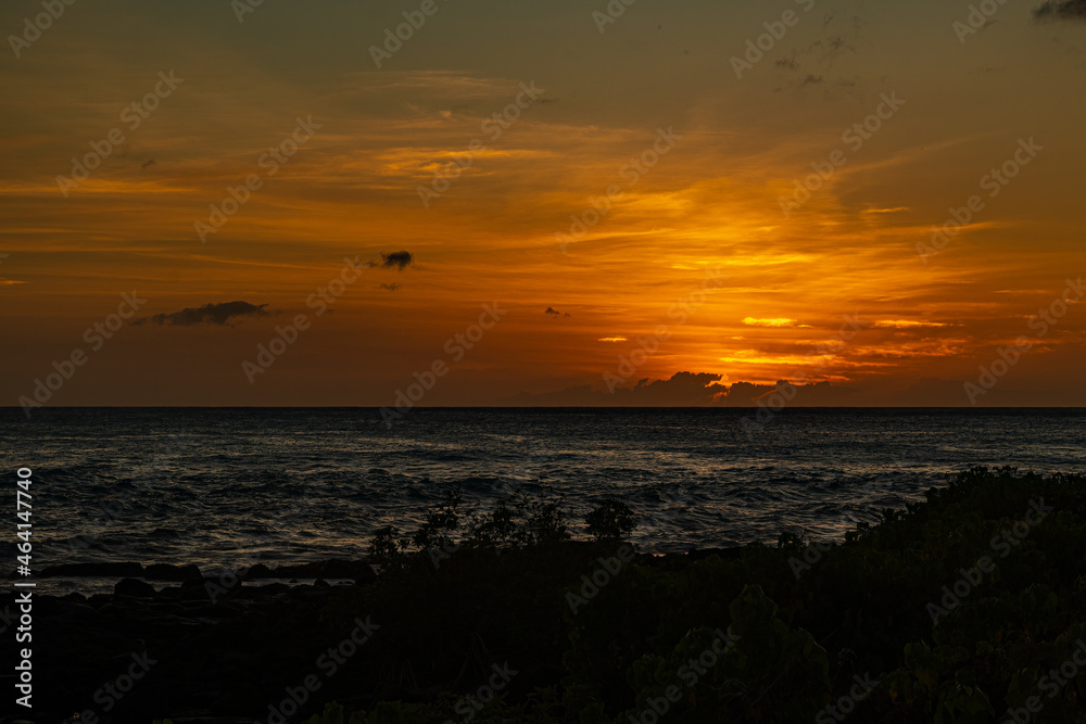 2021-10-14 SUNSET FROM POI PU BEACH ON KAUAI HAWAII