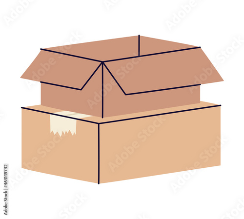 opened boxes stack
