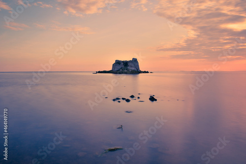 boat at sunset
