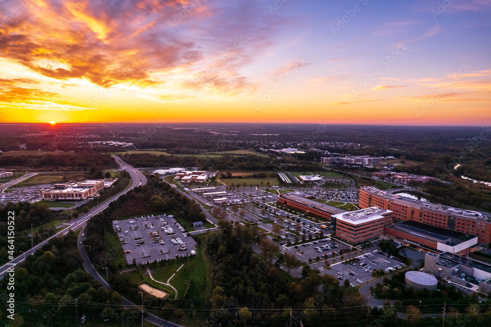 EPIC Aerial Drone Sunrise in Plainsboro Princeton New Jersey 