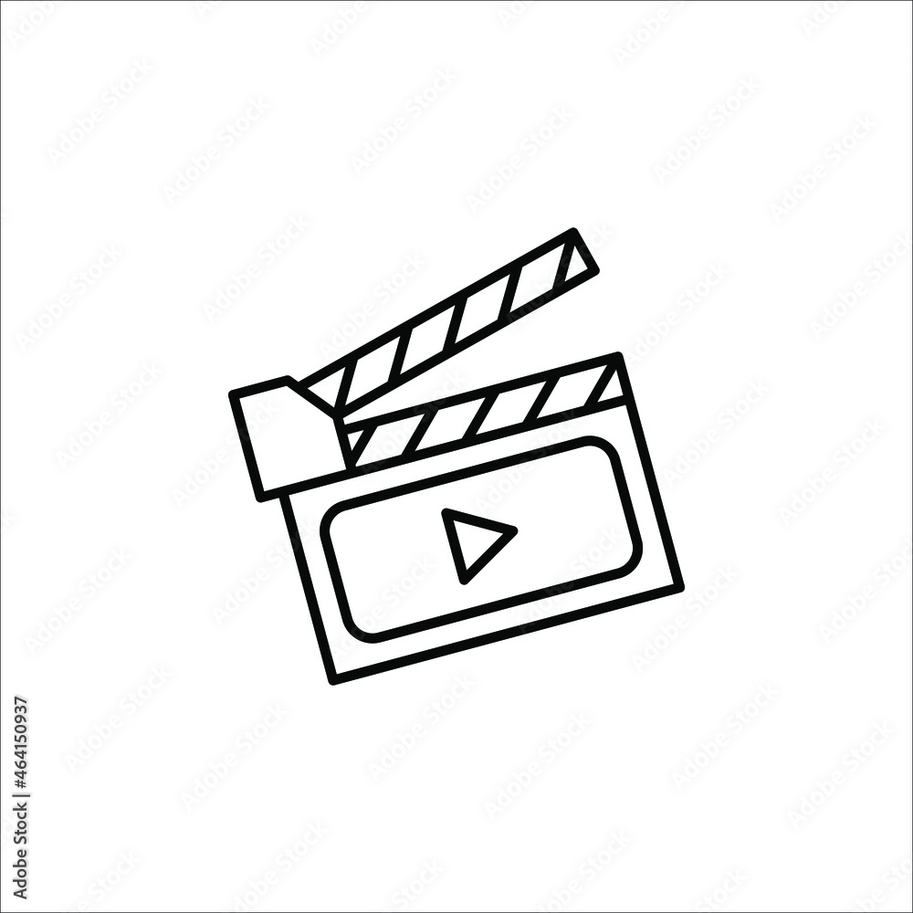 Clapper board icon. One of set web icons on white background. Clapper board icon. One of set web icons on white background.