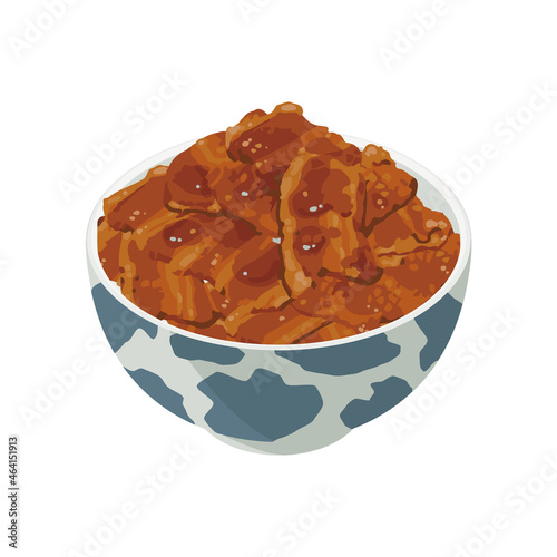 イラスト素材：牛丼
