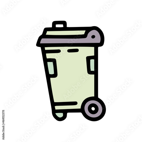 trash bin color vector doodle simple icon