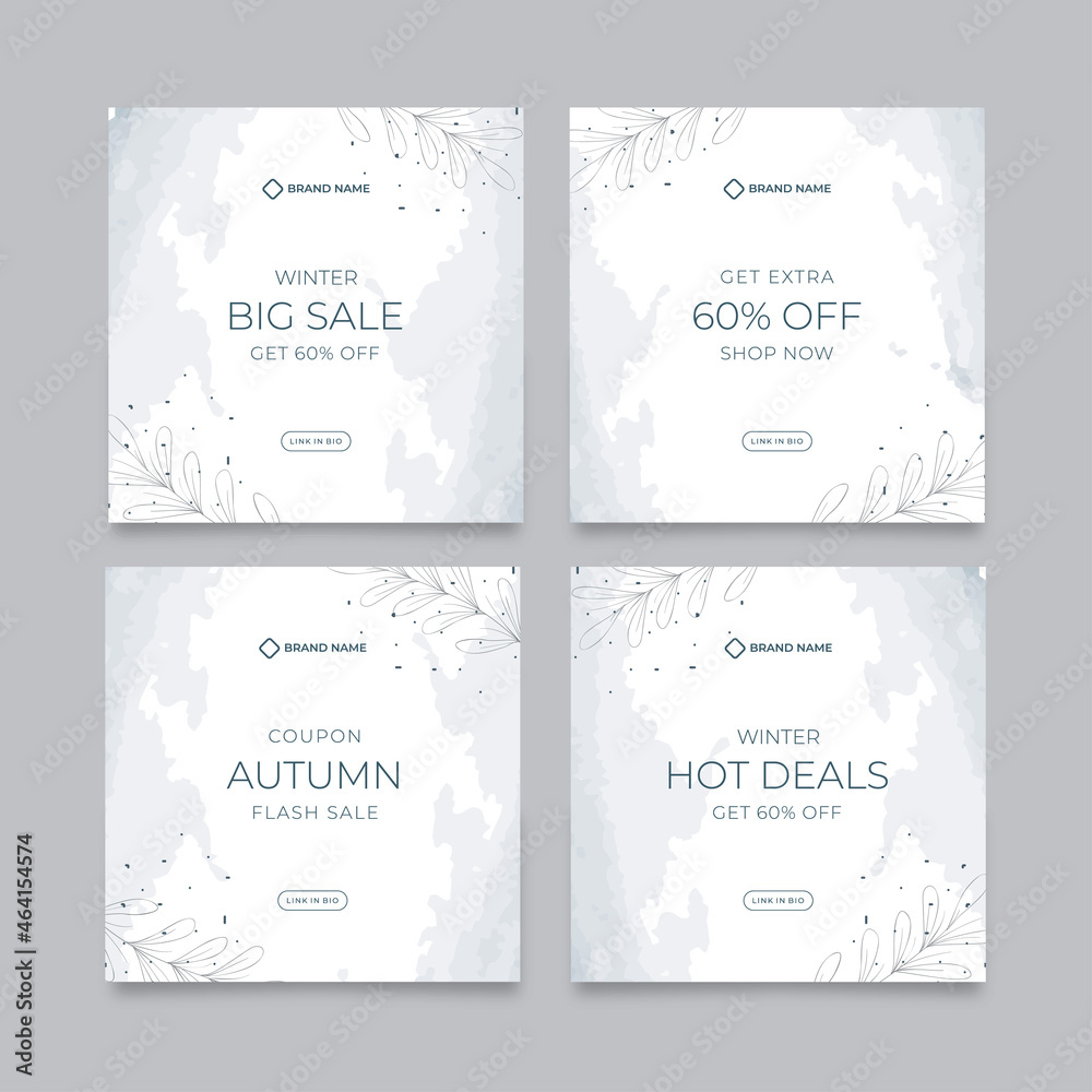 Elegant white social media post template Elegant white social media post template