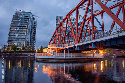 Foto Dusk view of Castlefield - an inner city conservation area of Manchester in North West England