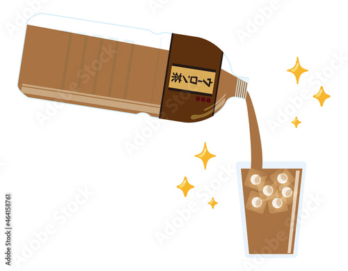 烏龍茶のペットボトル　ベクターイラスト