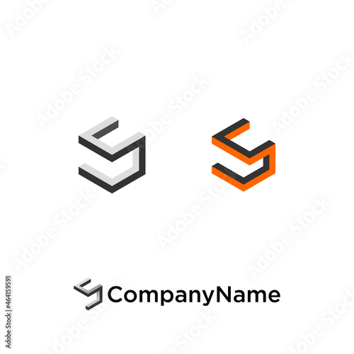 letter 5 or S font in hexagon line Image graphic icon logo design abstract concept vector stock. Can be used as a symbol associated with initial or number.