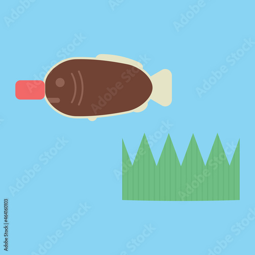 シンプルでかわいい醤油差しとバランのイラスト