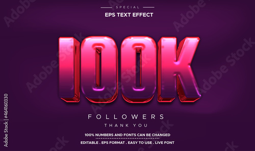 Editable text style 100K number effect © hamdhan23
