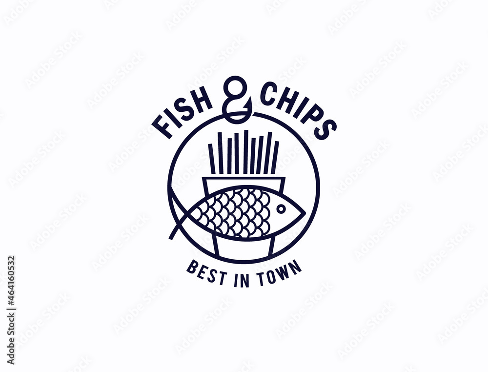 Fish and chips logo for street food company