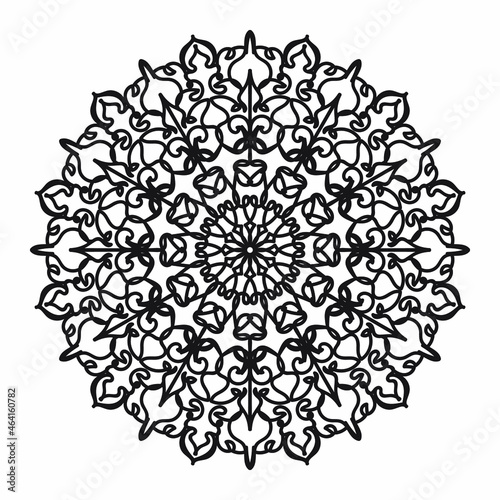 Circular pattern in the form of a mandala for Henna  Mehndi  tattoos  decorations. Decorative decoration in ethnic oriental style. Coloring book page.