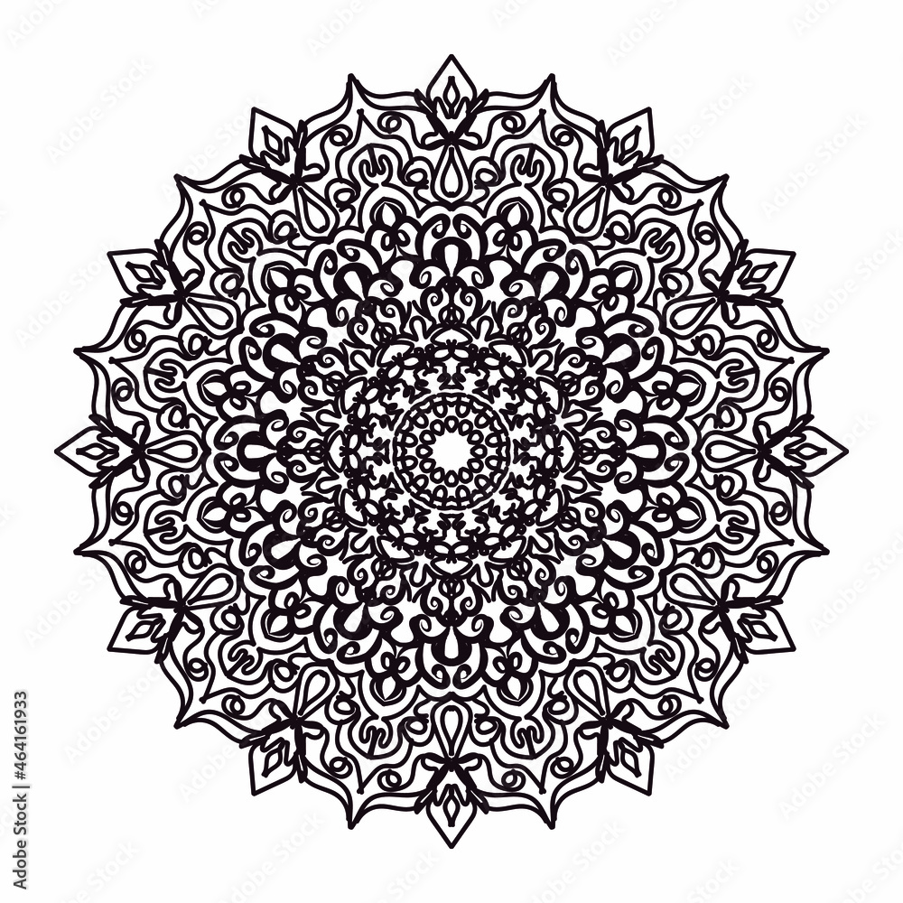 Vector round abstract circle. Mandala style.