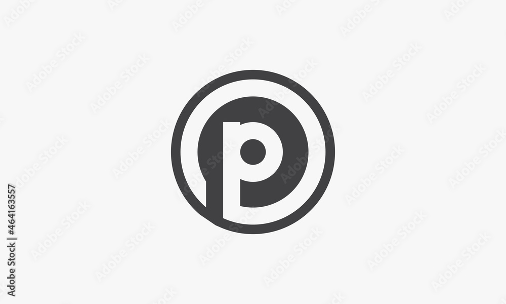 circle P letter logo isolated on white background. circle P letter logo isolated on white background.