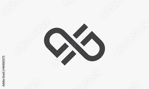 Fotografie connected letter DP logo isolated on white background.
