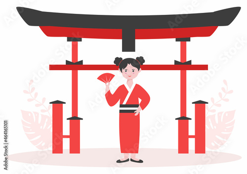 Travel to Japan Background Vector Illustration. Time to Visit the Icon Landmarks of these World Famous Tourist Attractions of the Country