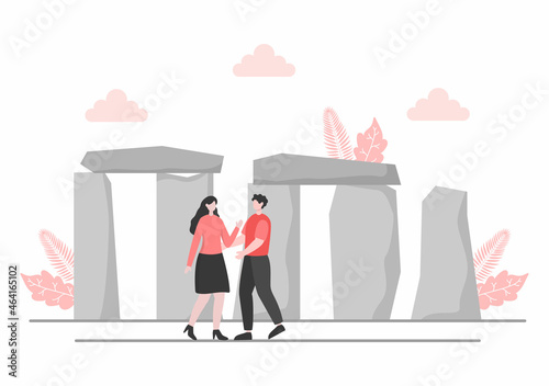 Travel to England Background Vector Illustration. Time to Visit the Icon Landmarks of these World Famous Tourist Attractions of the Country