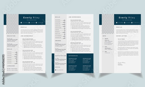 Creative Cv Template and Cover Letter Vector Design Set 2 Page Resume	