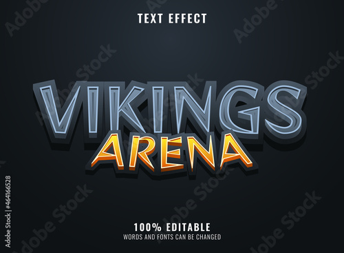 stone viking arena editable text effect perfect for rpg medieval game logo title