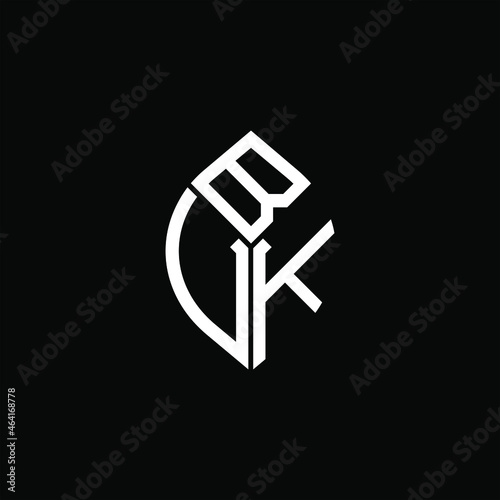BUK letter logo creative design. BUK unique design
