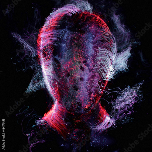 music album cover, abstract silhouette demon