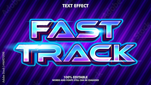 Modern neon light video game editable text effect