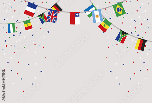 countries flags in garlands