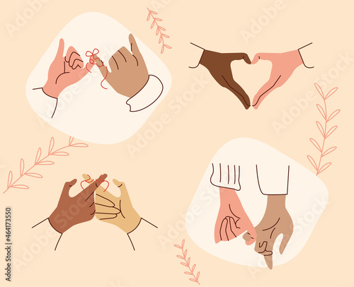 four red string of destiny hands
