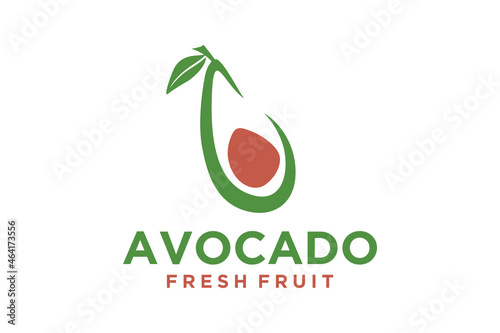 Fresh Avocado Fruit, Slice of maluma choquette hass logo design inspiration simple minimalist design photo