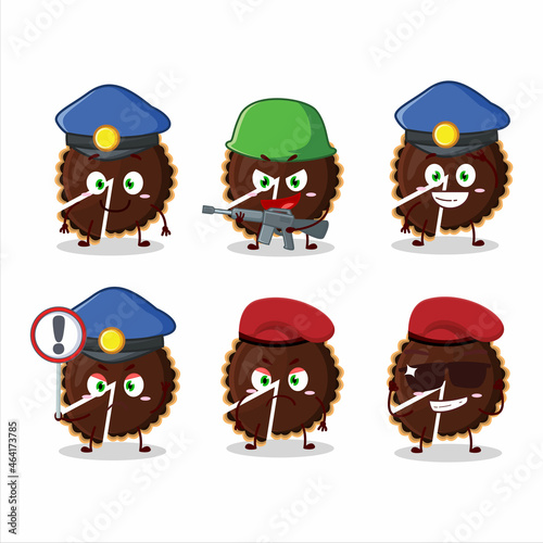 A dedicated Police officer of chocolate tart mascot design style