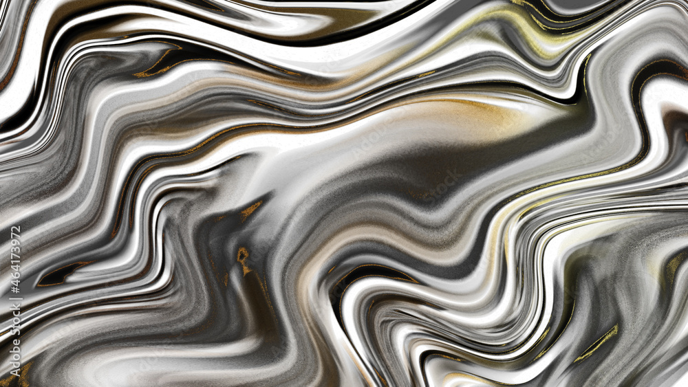 Obraz premium Illustration of black marbling with a gold glitter texture.
