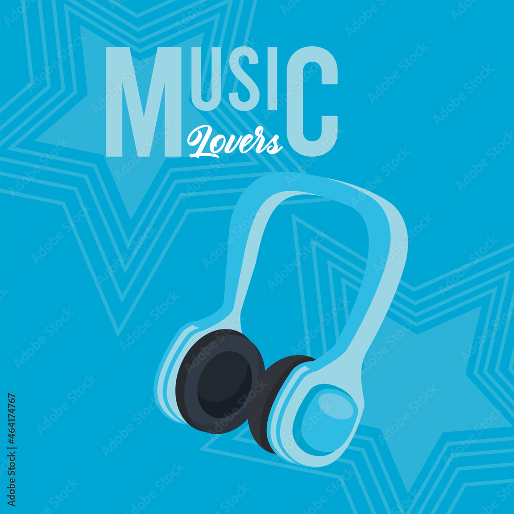 headphone poster blue background headphone poster blue background