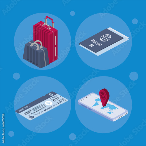 four vaccine passport icons