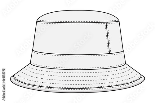 Bucket hat template vector illustration