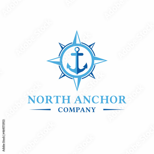 anchor logo vector design nautical emblem for company