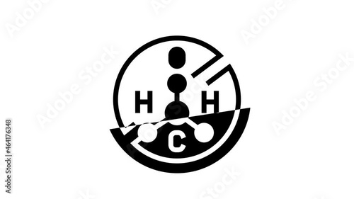 hydrogen peroxide free keratin animated glyph icon. hydrogen peroxide free keratin sign. isolated on white background photo