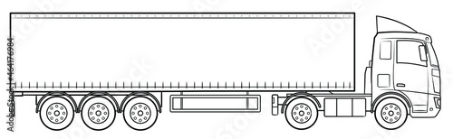 Semi trailer truck - vector illustration.