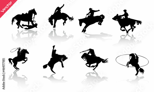 Cowboy Silhouettes vector template