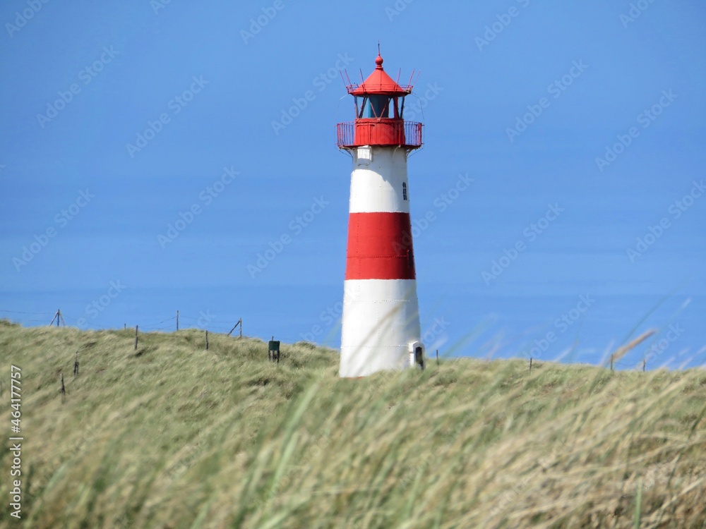 Lighthouse in dune on German island Sylt List-Ost Lighthouse in dune on German island Sylt List-Ost